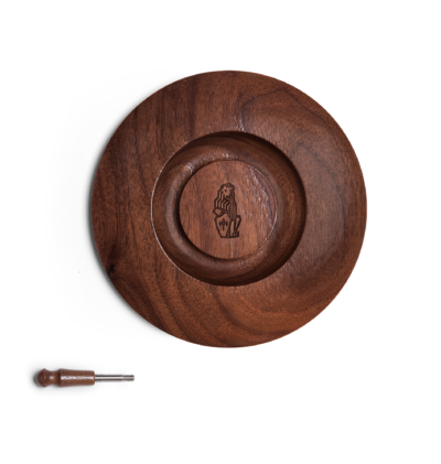 La Marzocco wood tamper with walnut handle and customization options