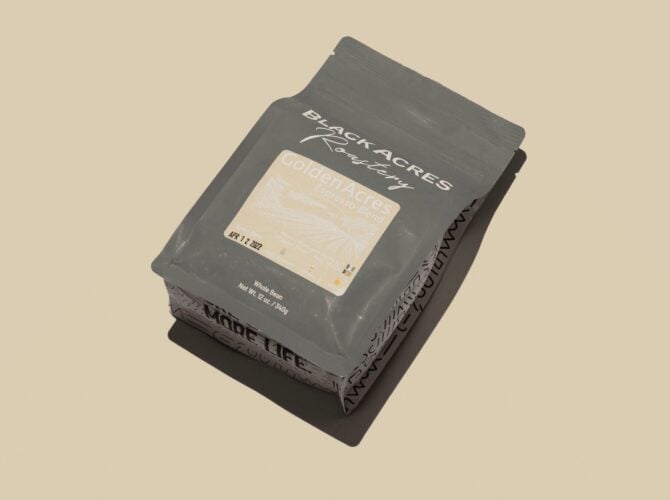 Black Acres Coffee bag featured in La Marzocco Home blog content