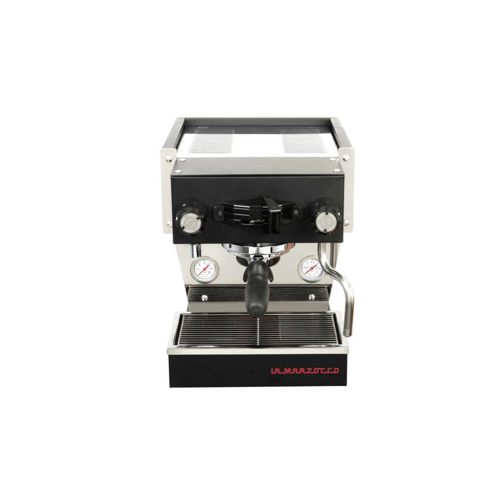La Marzocco Linea Micra the compact body, paddle, steam wand and cup tray from the front