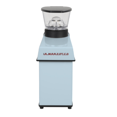 La Marzocco Pico grinder in light blue, back view