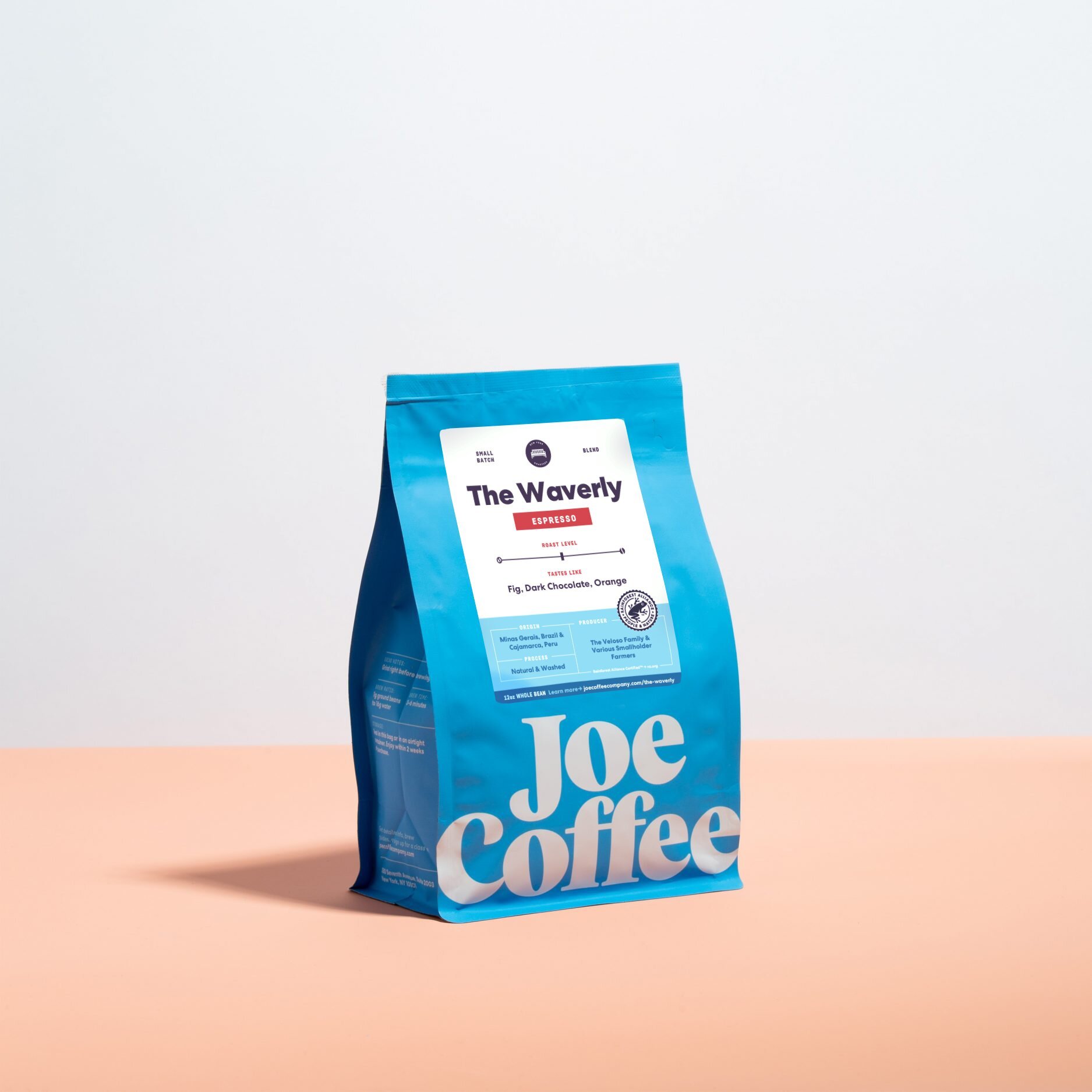 Joe Coffee Waverly Espresso, Fig, Dark Chocolate, Orange blend bag