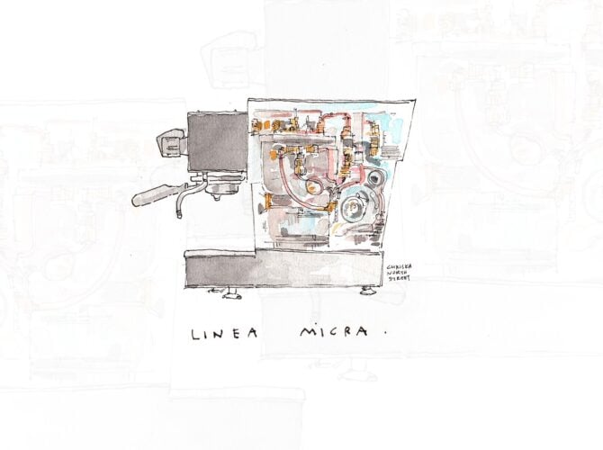 La Marzocco Linea Micra espresso machine, internal mechanism diagram